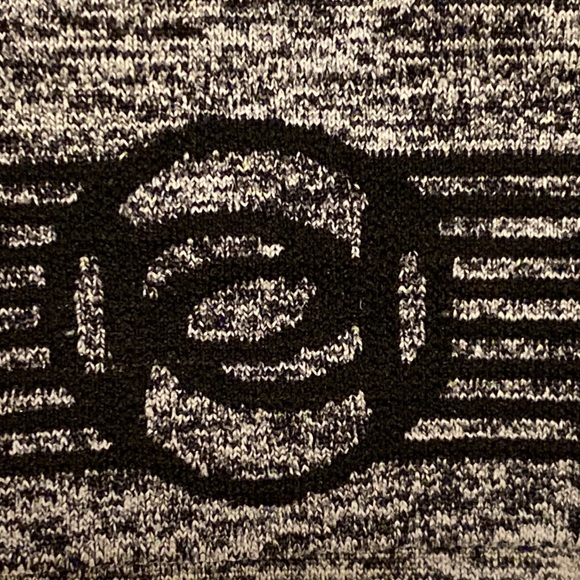 ☀️bebe L/XL “BEBE” on Back Sports Bra Adj Straps Heather Grey Black Athletic Bra - Picture 3 of 7